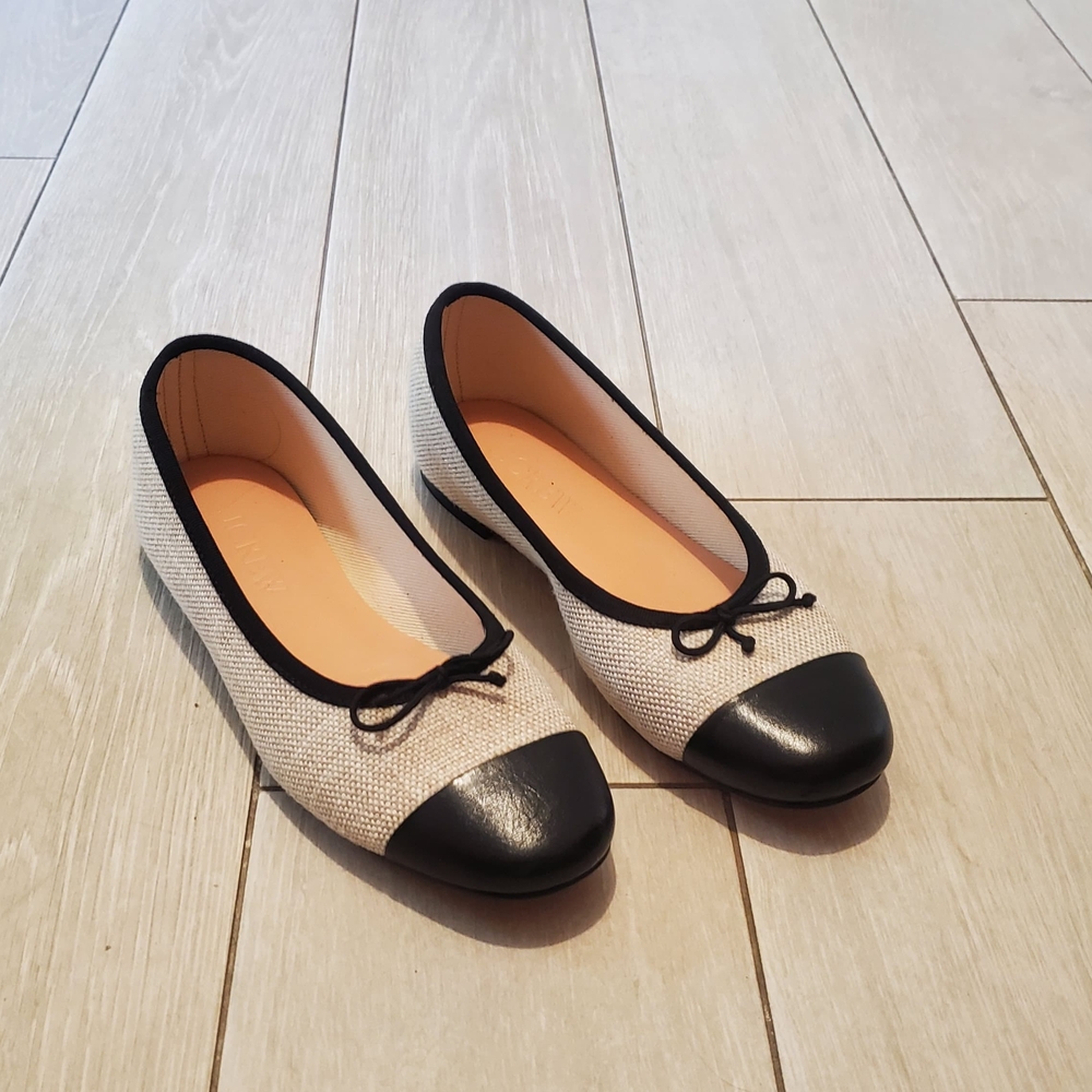 J. Crew Black and Cream Flats Timeless Style